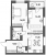 Планировка двухкомнатной квартиры площадью 57.16 кв. м в новостройке ЖК "Аквилон Leaves"