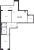 Планировка двухкомнатной квартиры площадью 84.06 кв. м в новостройке ЖК "Аквилон Leaves"