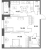 Планировка двухкомнатной квартиры площадью 63.04 кв. м в новостройке ЖК "Аквилон Leaves"