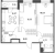 Планировка двухкомнатной квартиры площадью 64.91 кв. м в новостройке ЖК "Аквилон Leaves"