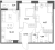 Планировка двухкомнатной квартиры площадью 62.61 кв. м в новостройке ЖК "Аквилон Leaves"