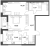 Планировка двухкомнатной квартиры площадью 70.85 кв. м в новостройке ЖК "Аквилон Leaves"