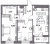 Планировка двухкомнатной квартиры площадью 62.29 кв. м в новостройке ЖК "Аквилон Leaves"