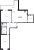 Планировка двухкомнатной квартиры площадью 83.8 кв. м в новостройке ЖК "Аквилон Leaves"