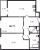 Планировка двухкомнатной квартиры площадью 60.77 кв. м в новостройке ЖК "Аквилон Leaves"
