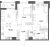 Планировка двухкомнатной квартиры площадью 62.25 кв. м в новостройке ЖК "Аквилон Leaves"