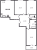 Планировка трехкомнатной квартиры площадью 84.16 кв. м в новостройке ЖК "Аквилон Leaves"
