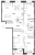 Планировка трехкомнатной квартиры площадью 104.18 кв. м в новостройке ЖК "Аквилон Leaves"