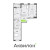 Планировка трехкомнатной квартиры площадью 77.24 кв. м в новостройке ЖК "Аквилон Leaves"