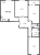 Планировка трехкомнатной квартиры площадью 87.25 кв. м в новостройке ЖК "Аквилон Leaves"