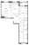 Планировка трехкомнатной квартиры площадью 79.89 кв. м в новостройке ЖК "Аквилон Leaves"