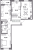 Планировка трехкомнатной квартиры площадью 81.24 кв. м в новостройке ЖК "Аквилон Leaves"