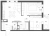 Планировка двухкомнатной квартиры площадью 58.1 кв. м в новостройке ЖК "Монография"