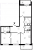 Планировка трехкомнатной квартиры площадью 70.9 кв. м в новостройке ЖК "Монография"