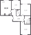 Планировка трехкомнатной квартиры площадью 68.3 кв. м в новостройке ЖК "Монография"