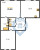 Планировка двухкомнатной квартиры площадью 77.1 кв. м в новостройке ЖК "DOMINO Premium"