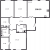 Планировка трехкомнатной квартиры площадью 108.1 кв. м в новостройке ЖК "DOMINO Premium"