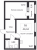 Планировка однокомнатной квартиры площадью 46.04 кв. м в новостройке ЖК "Расцветай в Янино"