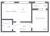 Планировка однокомнатной квартиры площадью 44.25 кв. м в новостройке ЖК "Расцветай в Янино"
