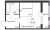 Планировка однокомнатной квартиры площадью 26.86 кв. м в новостройке ЖК "Расцветай в Янино"