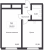 Планировка однокомнатной квартиры площадью 39.53 кв. м в новостройке ЖК "Расцветай в Янино"