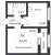 Планировка однокомнатной квартиры площадью 33.4 кв. м в новостройке ЖК "Расцветай в Янино"