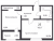 Планировка двухкомнатной квартиры площадью 48.17 кв. м в новостройке ЖК "Расцветай в Янино"