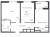 Планировка двухкомнатной квартиры площадью 62.78 кв. м в новостройке ЖК "Расцветай в Янино"