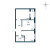 Планировка двухкомнатной квартиры площадью 49.05 кв. м в новостройке ЖК "Расцветай в Янино"