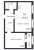 Планировка двухкомнатной квартиры площадью 49.84 кв. м в новостройке ЖК "Расцветай в Янино"