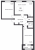 Планировка двухкомнатной квартиры площадью 76.38 кв. м в новостройке ЖК "Расцветай в Янино"