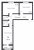 Планировка двухкомнатной квартиры площадью 70.7 кв. м в новостройке ЖК "Расцветай в Янино"