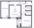 Планировка двухкомнатной квартиры площадью 85.25 кв. м в новостройке ЖК "Расцветай в Янино"