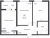Планировка двухкомнатной квартиры площадью 56.14 кв. м в новостройке ЖК "Расцветай в Янино"