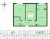 Планировка двухкомнатной квартиры площадью 57.71 кв. м в новостройке ЖК "Расцветай в Янино"