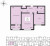 Планировка двухкомнатной квартиры площадью 58.64 кв. м в новостройке ЖК "Расцветай в Янино"