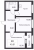Планировка двухкомнатной квартиры площадью 49.81 кв. м в новостройке ЖК "Расцветай в Янино"