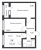 Планировка двухкомнатной квартиры площадью 54.43 кв. м в новостройке ЖК "Расцветай в Янино"