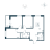 Планировка трехкомнатной квартиры площадью 71.79 кв. м в новостройке ЖК "Расцветай в Янино"