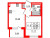 Планировка однокомнатной квартиры площадью 30.99 кв. м в новостройке ЖК "Дворцовый фасад"
