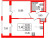 Планировка однокомнатной квартиры площадью 35.26 кв. м в новостройке ЖК "Дворцовый фасад"