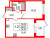 Планировка однокомнатной квартиры площадью 33.01 кв. м в новостройке ЖК "Дворцовый фасад"