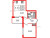 Планировка однокомнатной квартиры площадью 31.71 кв. м в новостройке ЖК "Дворцовый фасад"