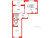 Планировка двухкомнатной квартиры площадью 52.71 кв. м в новостройке ЖК "Дворцовый фасад"