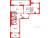 Планировка двухкомнатной квартиры площадью 51.93 кв. м в новостройке ЖК "Дворцовый фасад"