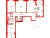 Планировка трехкомнатной квартиры площадью 90.28 кв. м в новостройке ЖК "Дворцовый фасад"