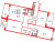 Планировка трехкомнатной квартиры площадью 84.22 кв. м в новостройке ЖК "Дворцовый фасад"