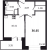 Планировка однокомнатной квартиры площадью 36.65 кв. м в новостройке ЖК "Смарт"