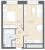 Планировка однокомнатной квартиры площадью 37.7 кв. м в новостройке ЖК "Большая Охта"