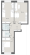Планировка двухкомнатной квартиры площадью 59.5 кв. м в новостройке ЖК "Большая Охта"